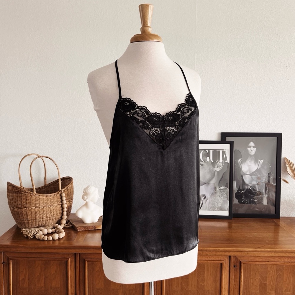 BLACK LACE RACERBACK ADJUSTABLE CAMI #0320
